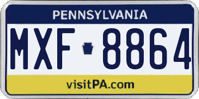 PA license plate MXF8864