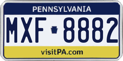 PA license plate MXF8882