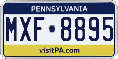 PA license plate MXF8895