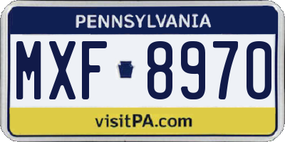 PA license plate MXF8970