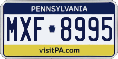 PA license plate MXF8995