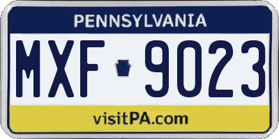 PA license plate MXF9023