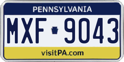 PA license plate MXF9043