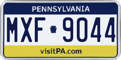 PA license plate MXF9044