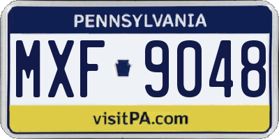 PA license plate MXF9048