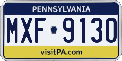 PA license plate MXF9130