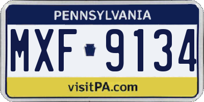 PA license plate MXF9134