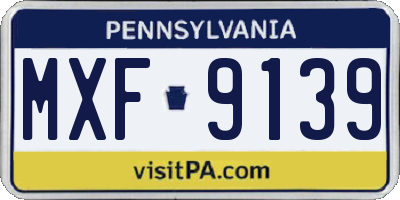 PA license plate MXF9139