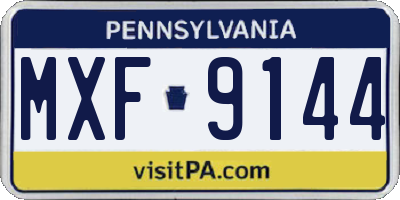 PA license plate MXF9144