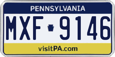 PA license plate MXF9146