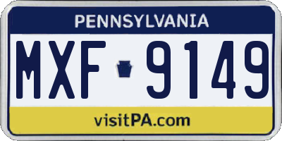 PA license plate MXF9149