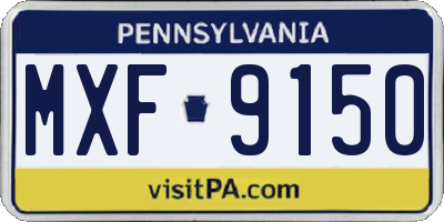 PA license plate MXF9150