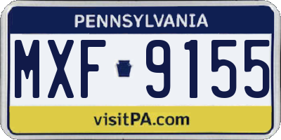PA license plate MXF9155