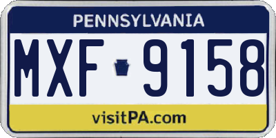 PA license plate MXF9158