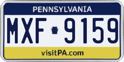 PA license plate MXF9159