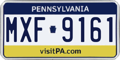 PA license plate MXF9161