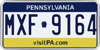 PA license plate MXF9164
