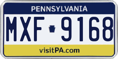 PA license plate MXF9168