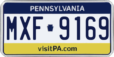PA license plate MXF9169