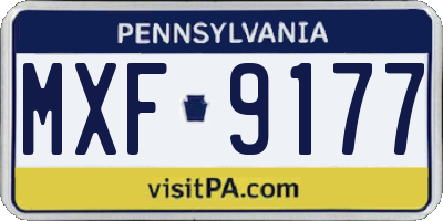 PA license plate MXF9177