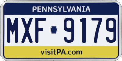 PA license plate MXF9179