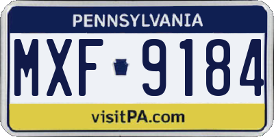 PA license plate MXF9184