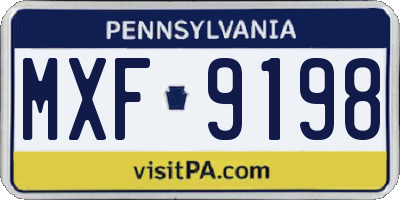 PA license plate MXF9198