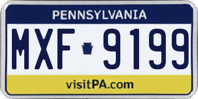 PA license plate MXF9199
