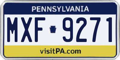 PA license plate MXF9271