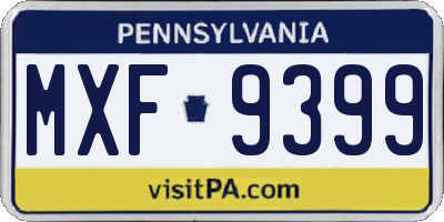 PA license plate MXF9399