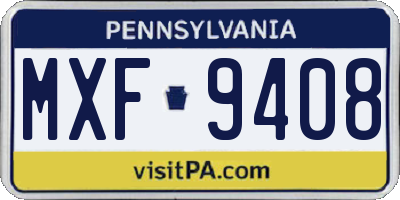 PA license plate MXF9408
