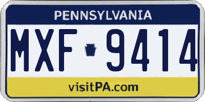PA license plate MXF9414