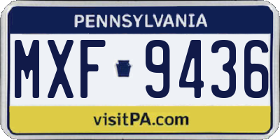 PA license plate MXF9436
