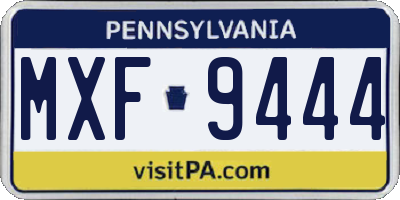PA license plate MXF9444