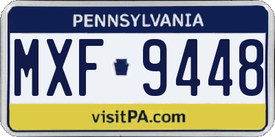 PA license plate MXF9448