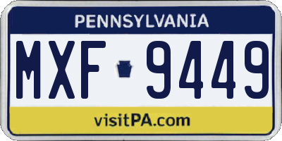 PA license plate MXF9449