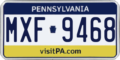 PA license plate MXF9468