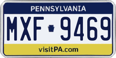 PA license plate MXF9469