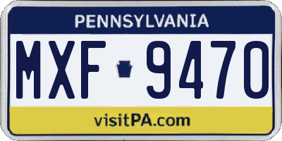 PA license plate MXF9470