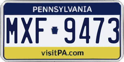 PA license plate MXF9473