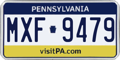 PA license plate MXF9479