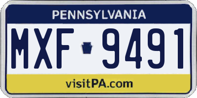 PA license plate MXF9491