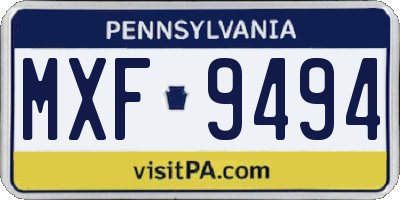 PA license plate MXF9494