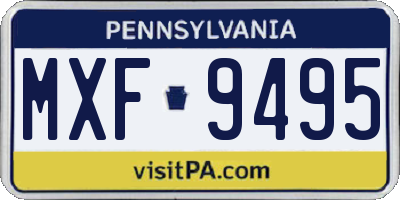 PA license plate MXF9495