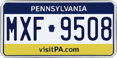 PA license plate MXF9508