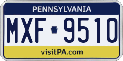PA license plate MXF9510