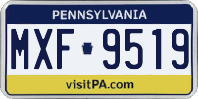 PA license plate MXF9519