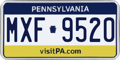 PA license plate MXF9520