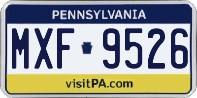 PA license plate MXF9526