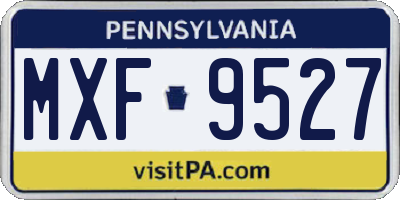 PA license plate MXF9527